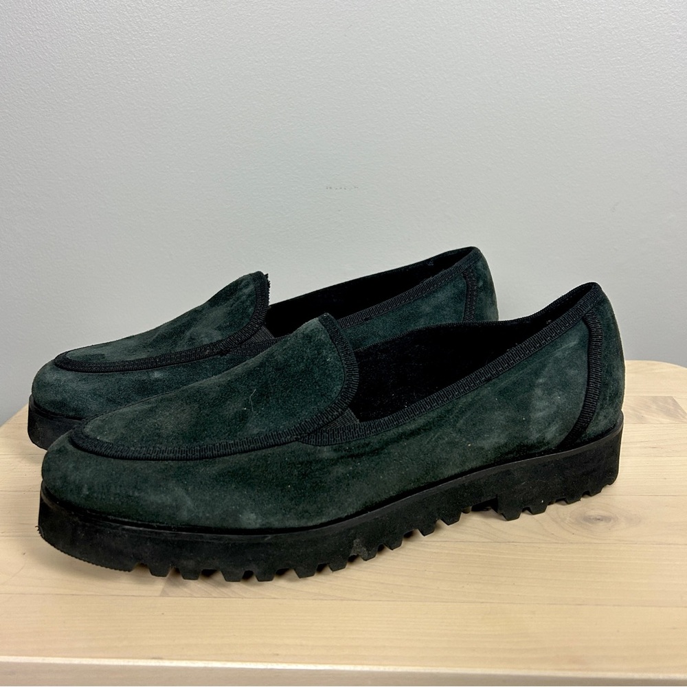 RON WHITE Simone Cozy Loafer Cashmere Suede Black Size 9.5/39.5 Vibram‎ Sole